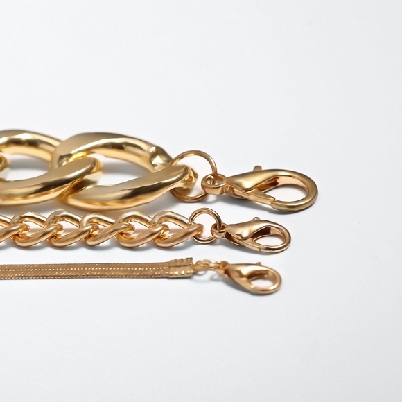 **TALLIE* 3-Pc Gold Chain Fashion Bracelet Set - Picture 4 of 9